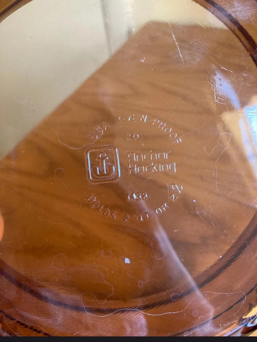 Anchor Hocking 2QT Amber Dish